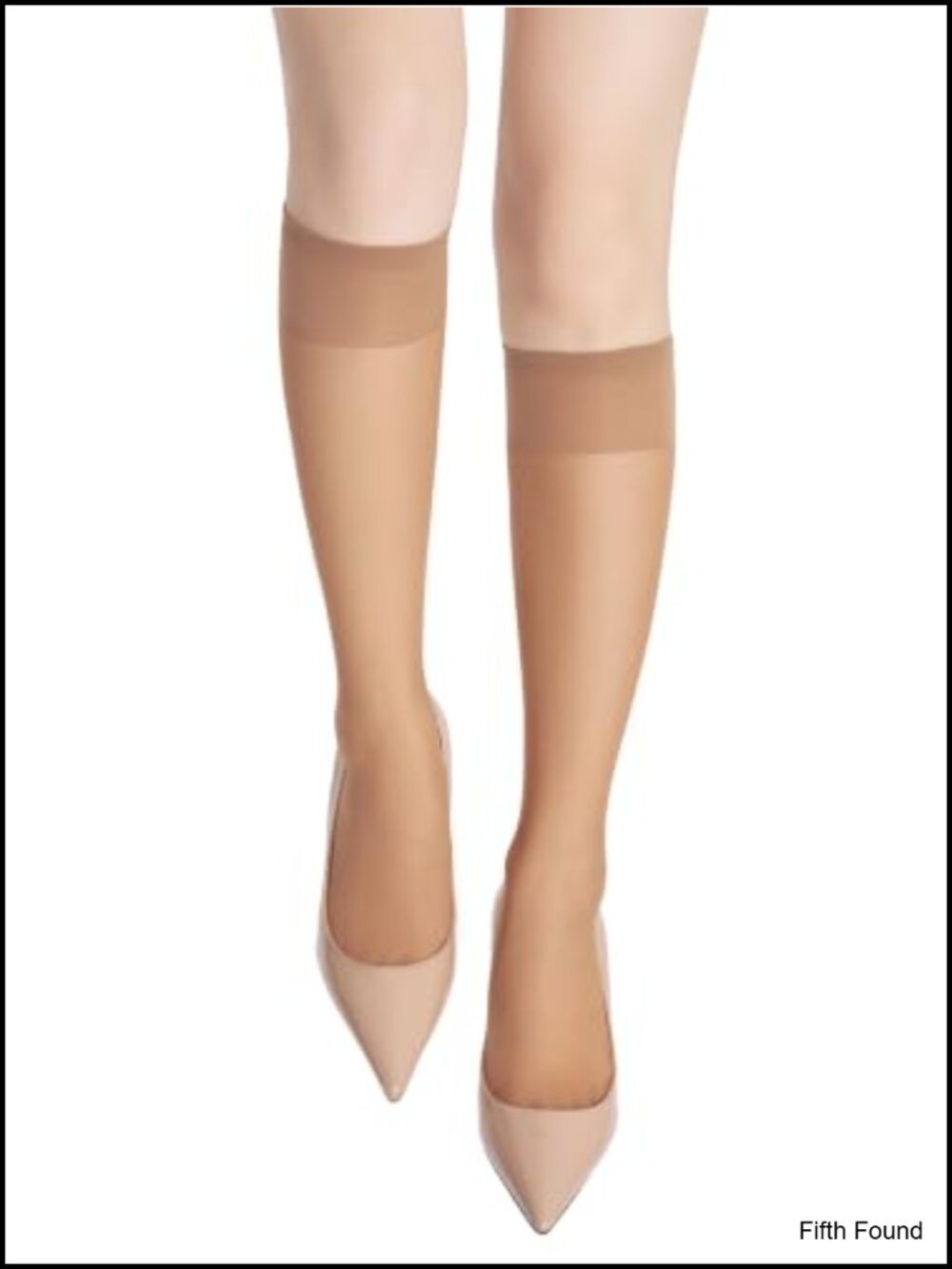 Women Sheer Knee High Stockings 6 Pairs Transparent Toes Nylons
